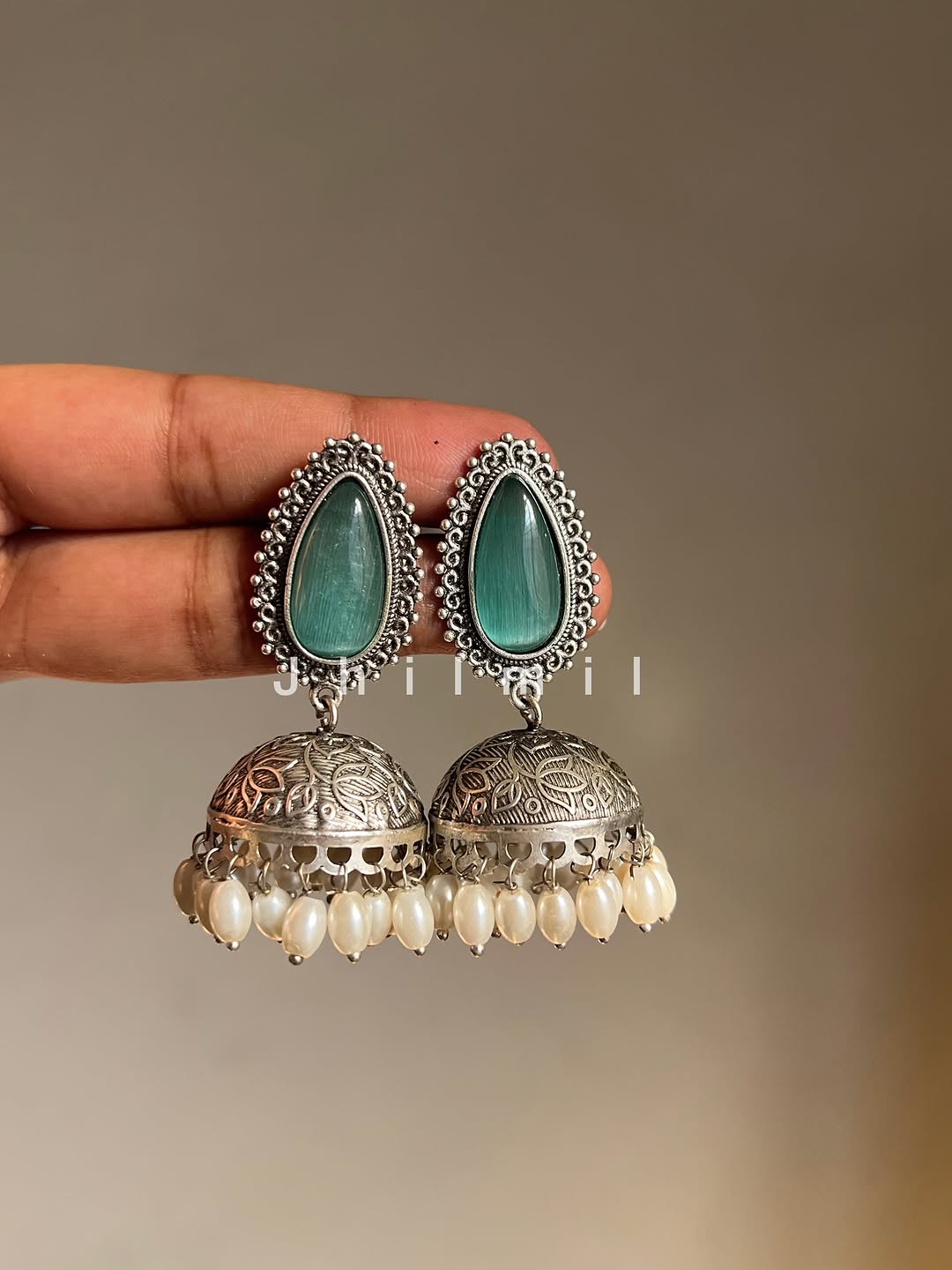 Tear Stone Drop Jhumki