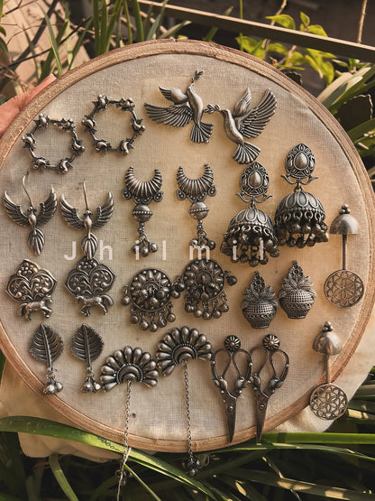 Silver Brass Earrings - 2