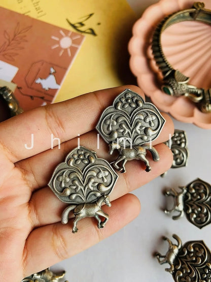 Silver Brass Earrings - 2