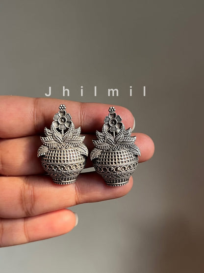 Silver Brass Earrings - 2