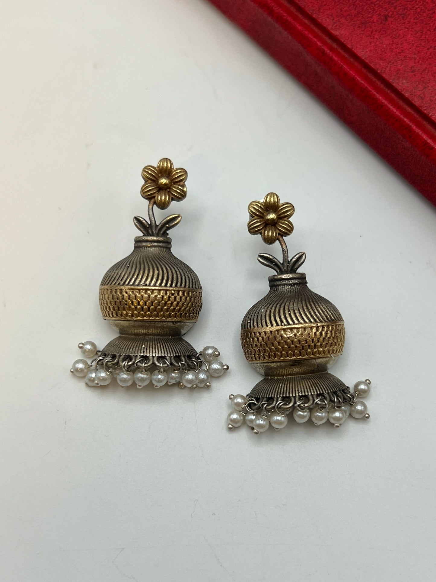 Dual Tone Vase Earrings