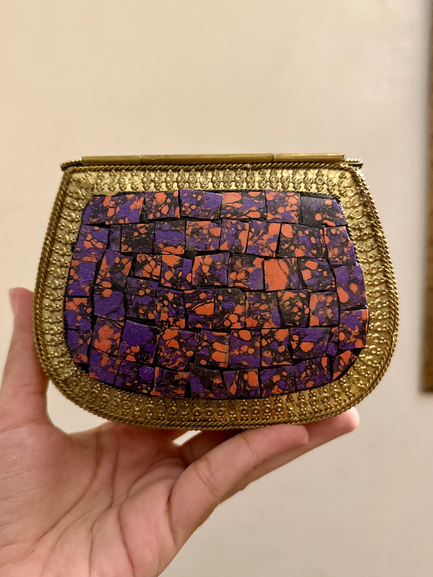 Medium Purple Metal Clutch
