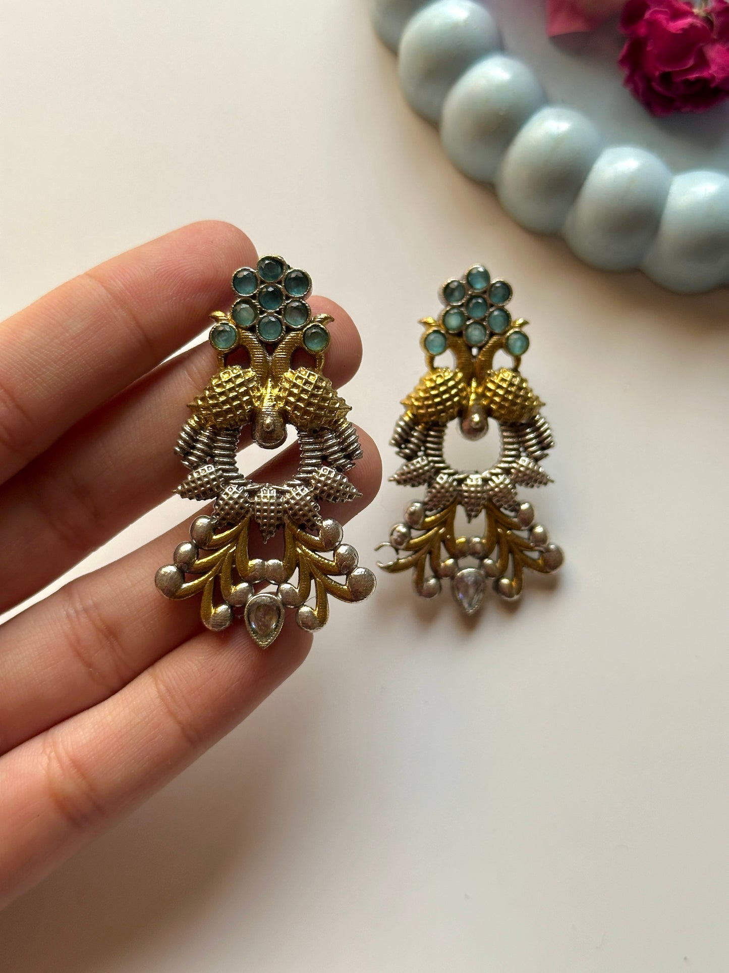 Peacock Dual Tone Studs