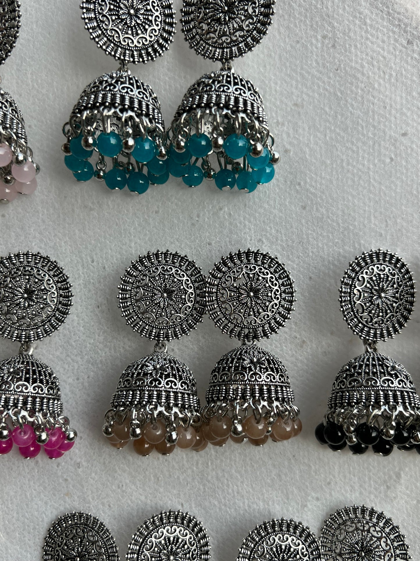 Silver Round Jhumki