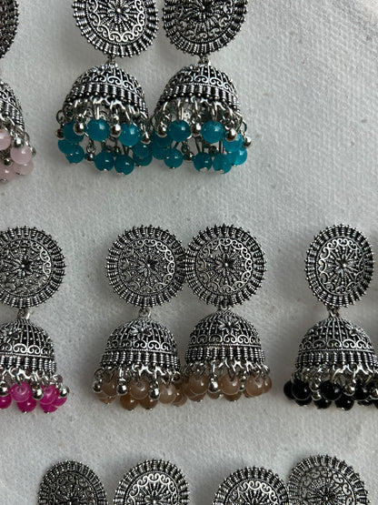 Silver Round Jhumki
