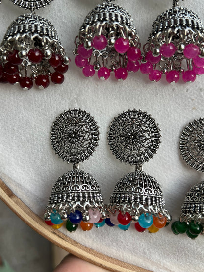 Silver Round Jhumki