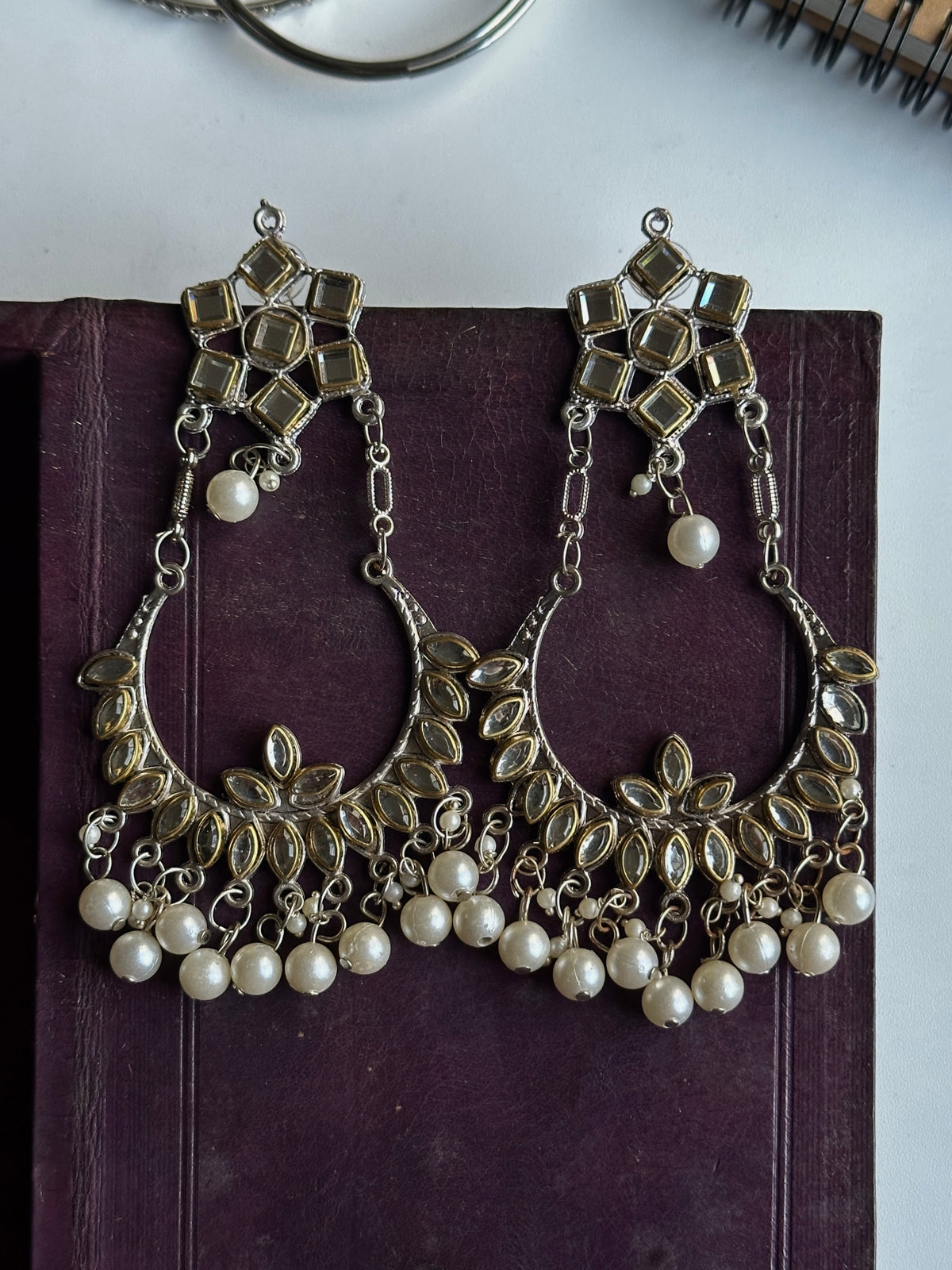Dual Tone Kundan Bali