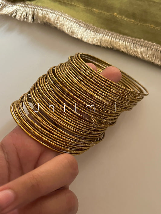 Golden Metal Churi-40 Bangles