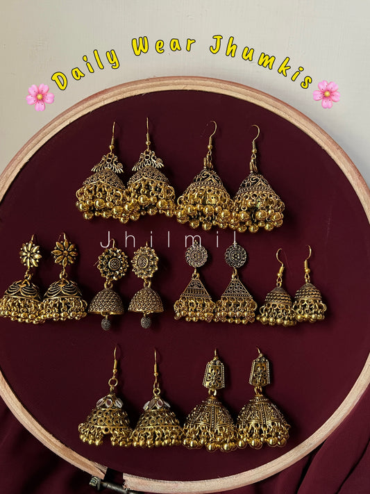 Daily Wear Golden Jhumkis