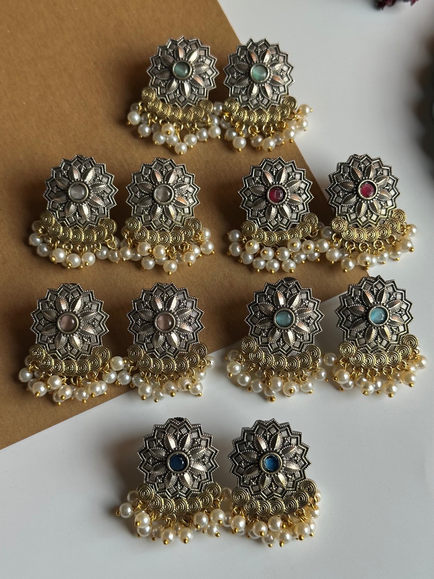 Dual Tone Phool Studs