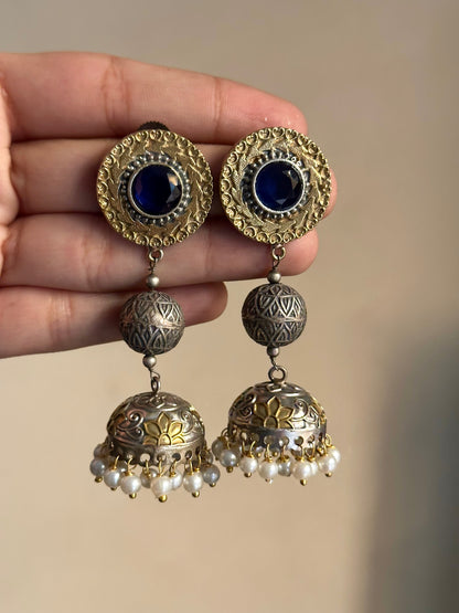 Round Dual Tone Jhumki