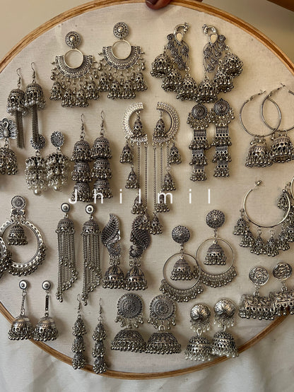 New Silver Ethnic Jhumkas
