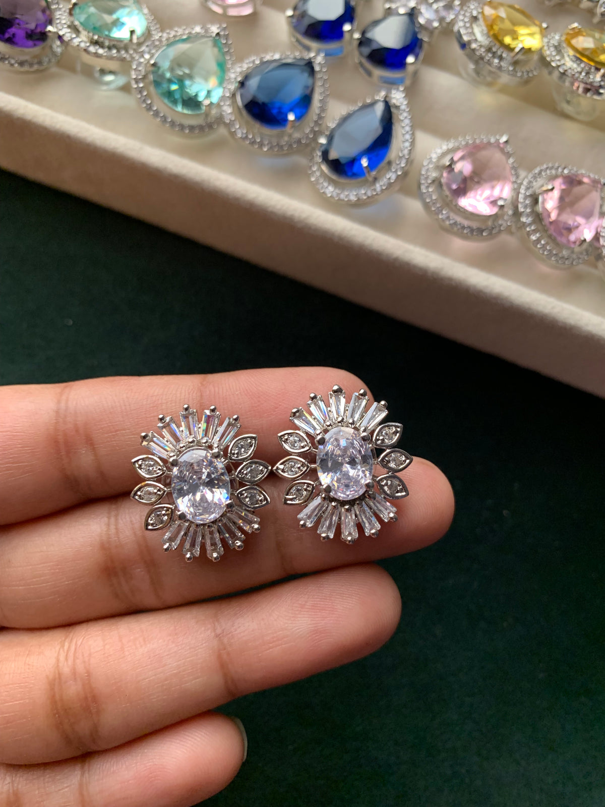 Zirconia Studs (6 Colors)