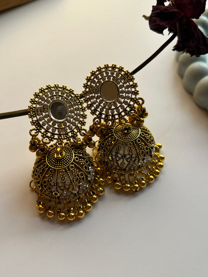 Golden Mirror Jhumka