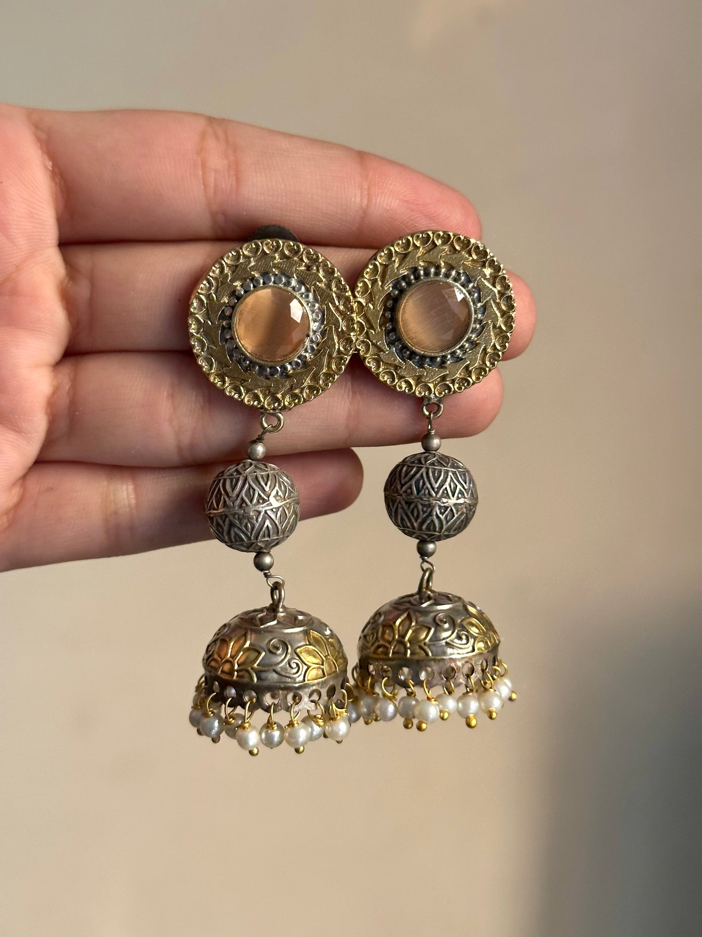 Round Dual Tone Jhumki
