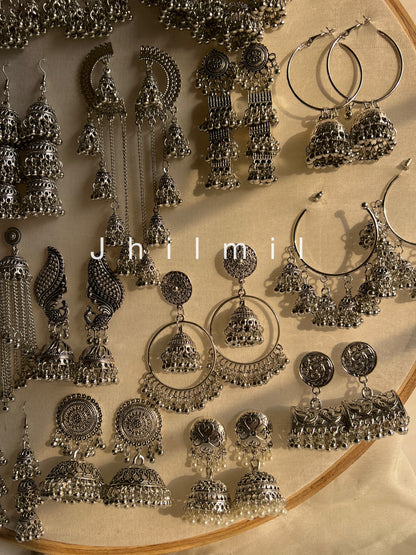New Silver Ethnic Jhumkas