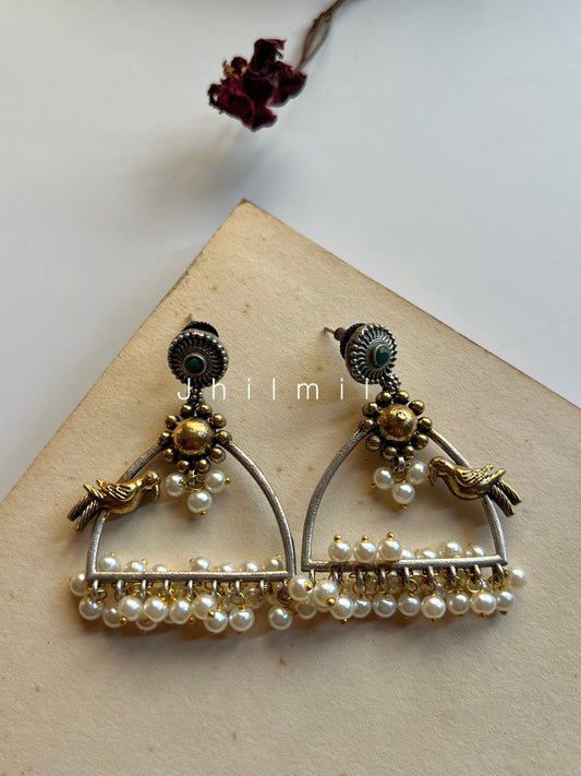 Qafas Dual tone Earrings