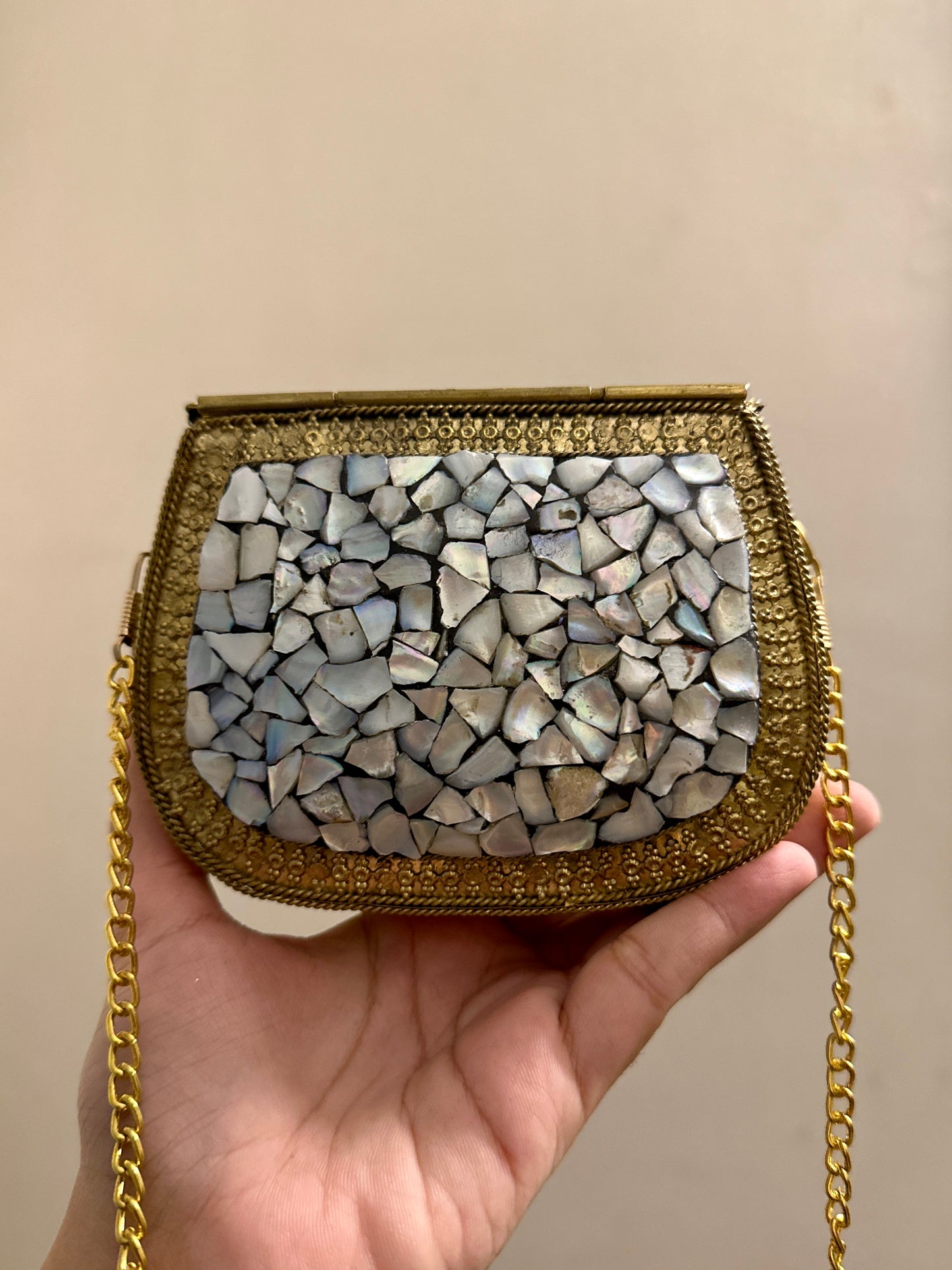 Medium Golden Seep Clutch Design 1