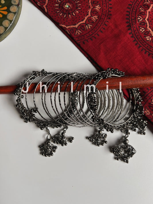 Black Jhumki Bangles set
