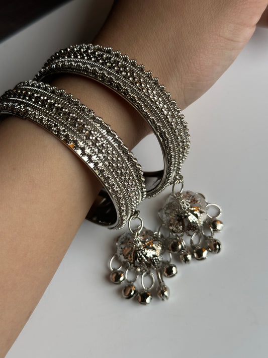 Silver Zeba Bangles