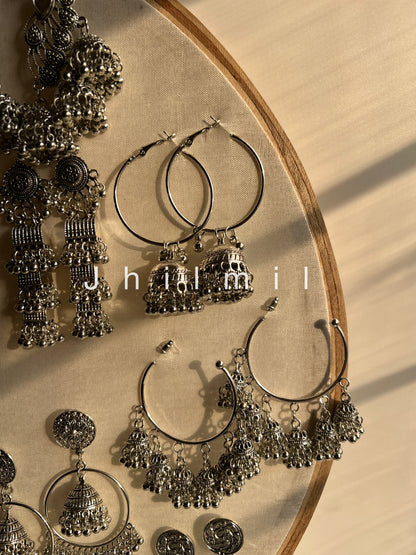 New Silver Ethnic Jhumkas