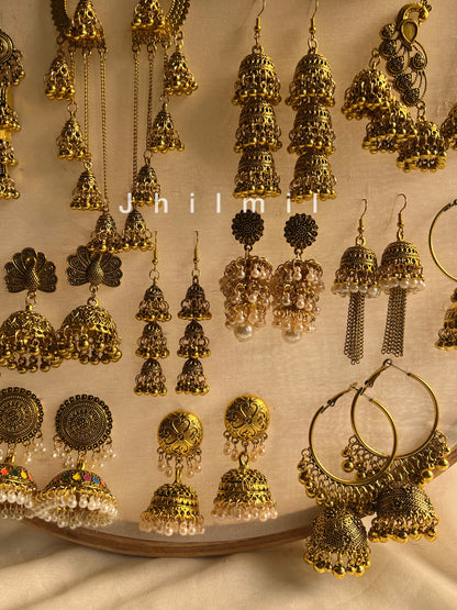 Golden Ethnic Jhumkas