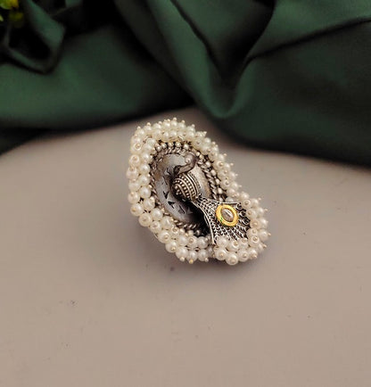Adjustable Peacock Fusion Ring