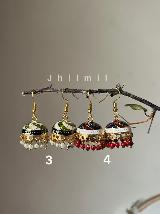 Daily Wear Meenakari Jhumkis