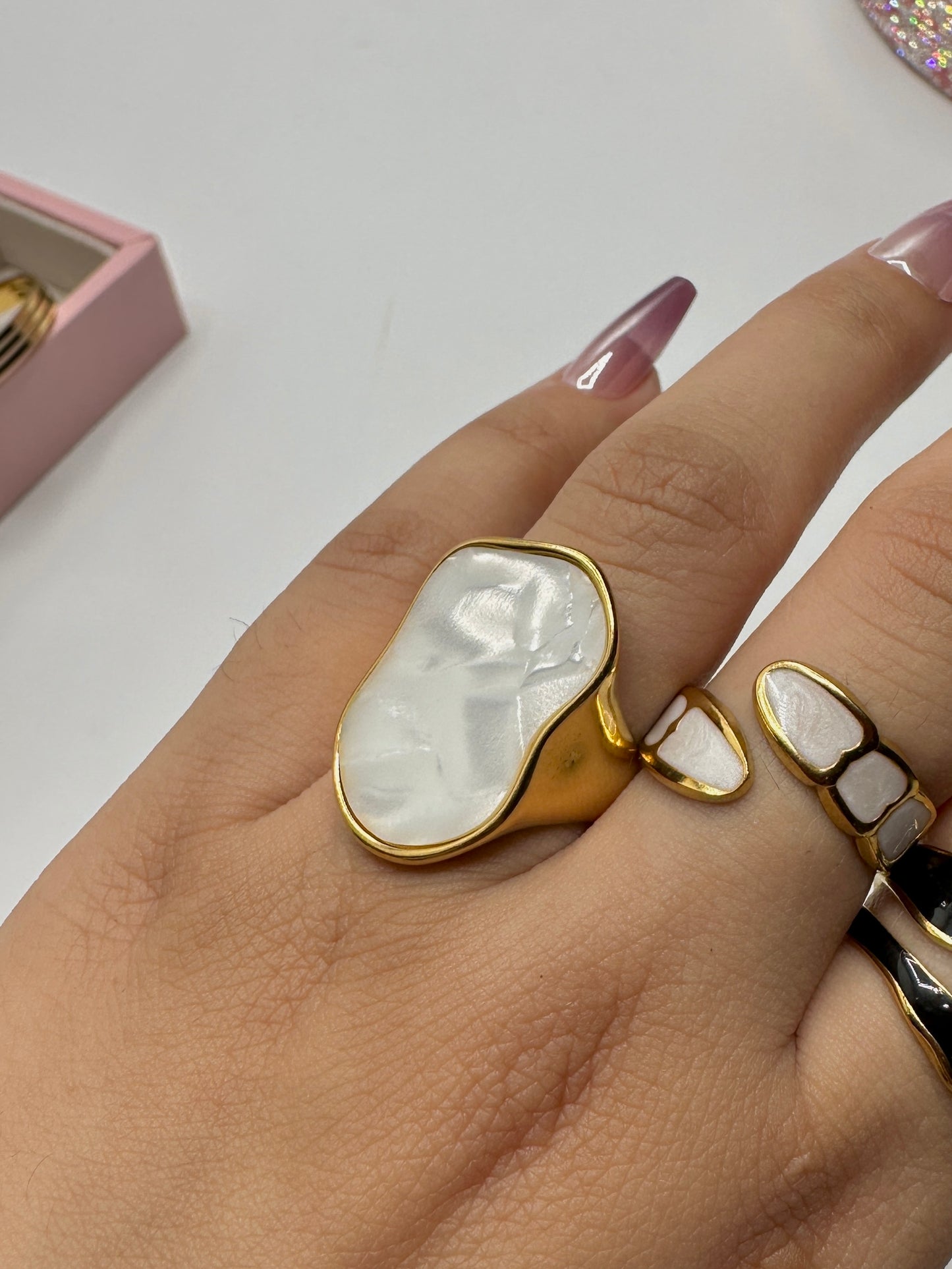 Chunky White Ring