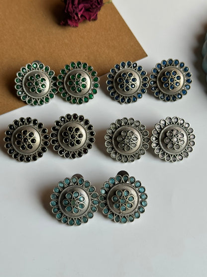 Round Floral Stud