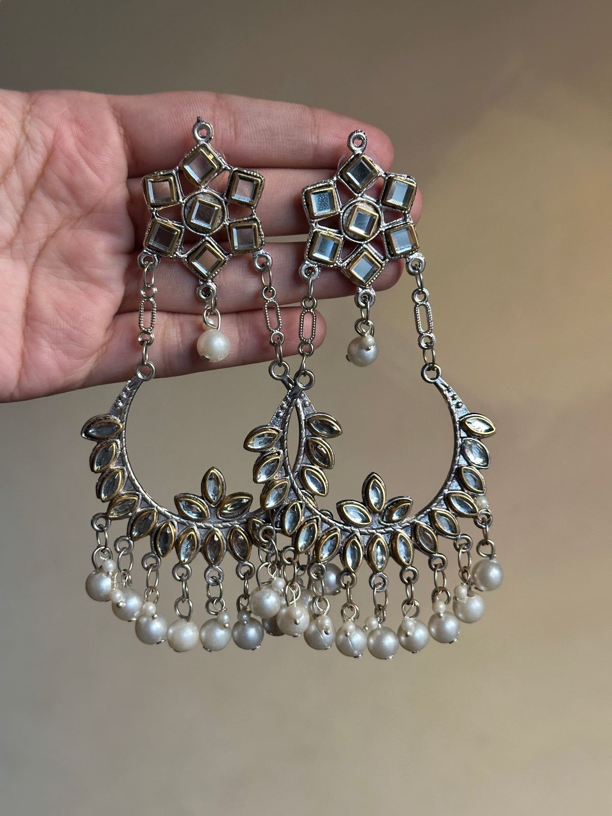 Dual Tone Kundan Bali
