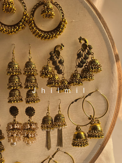 Golden Ethnic Jhumkas