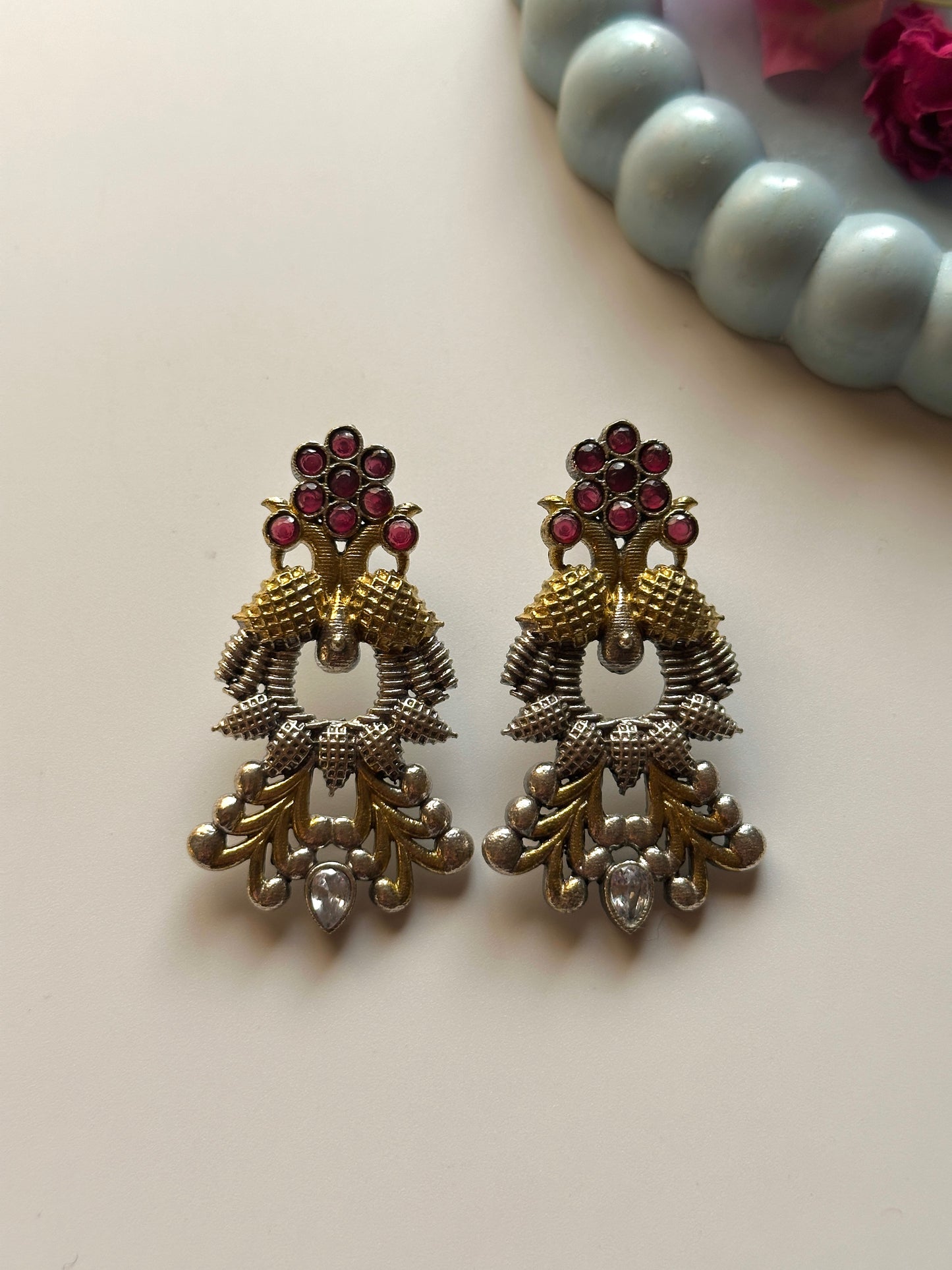 Peacock Dual Tone Studs