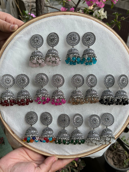 Silver Round Jhumki