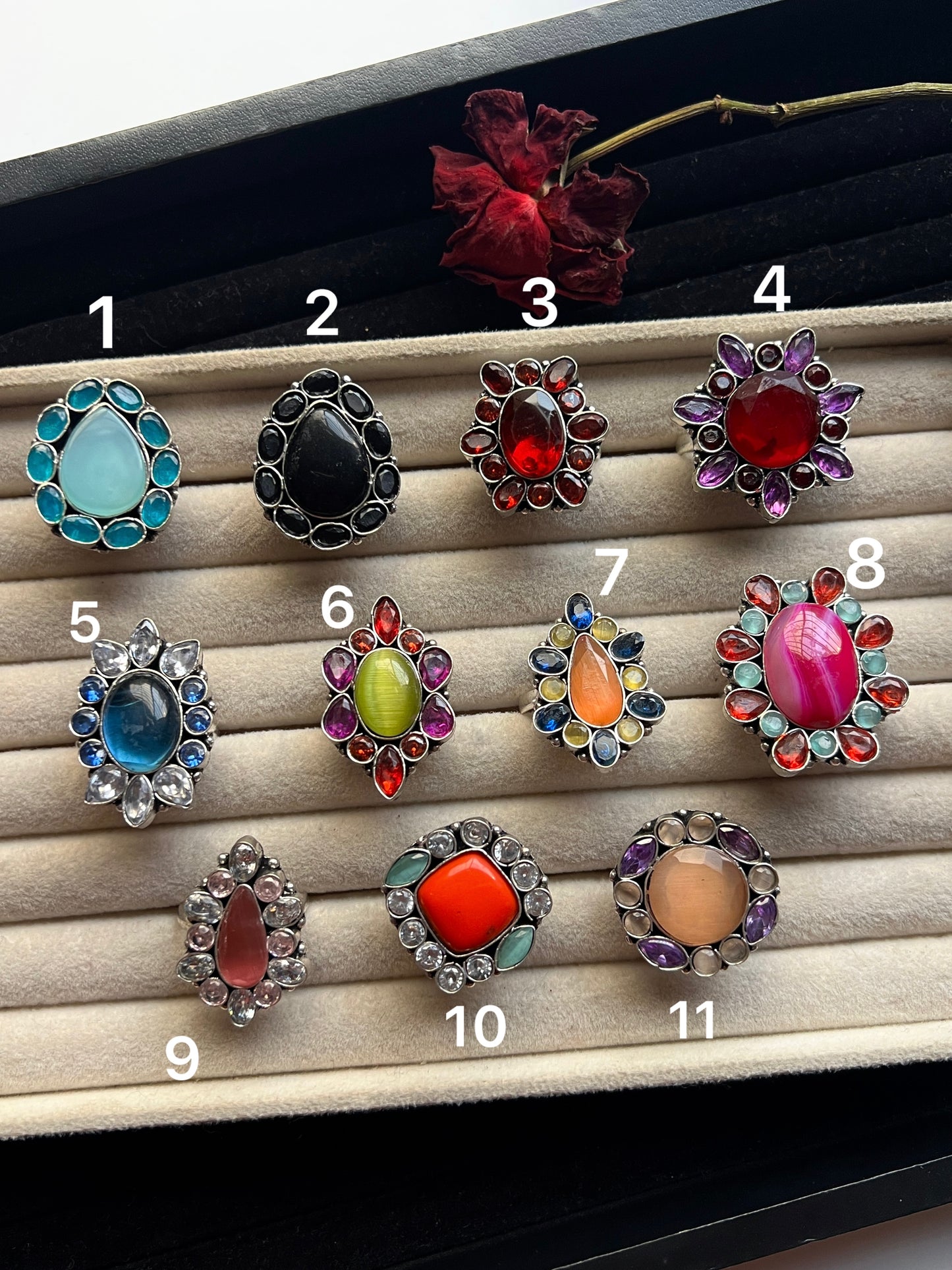 Adjustable Stone Rings