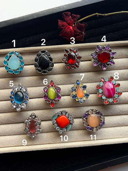 Adjustable Stone Rings