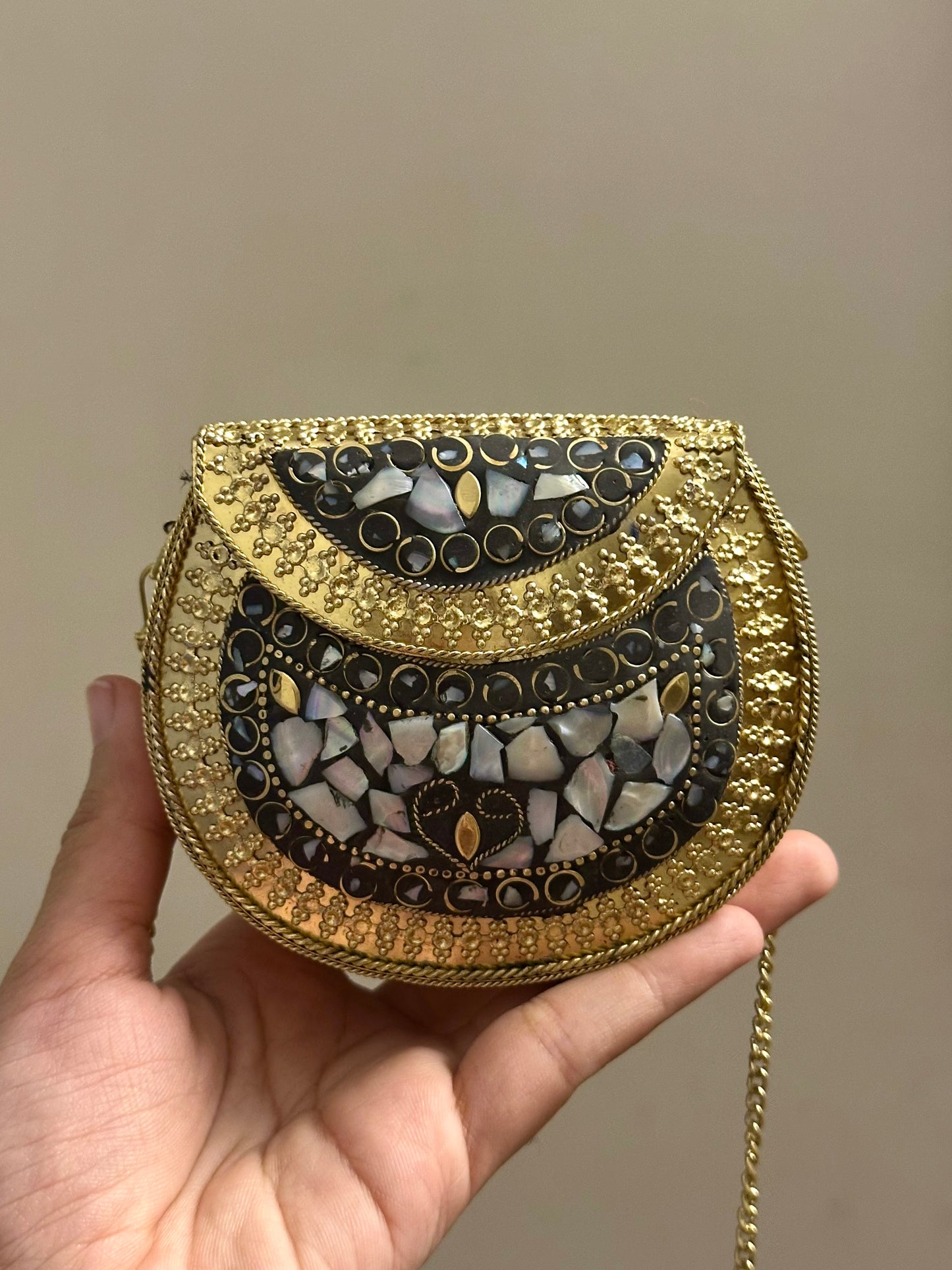 Small Round Metal Bag