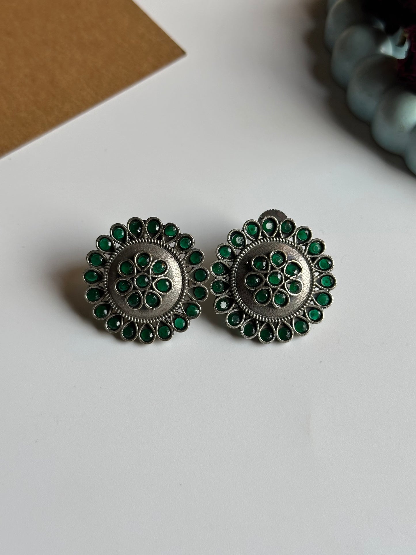 Round Floral Stud