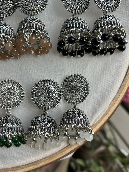 Silver Round Jhumki