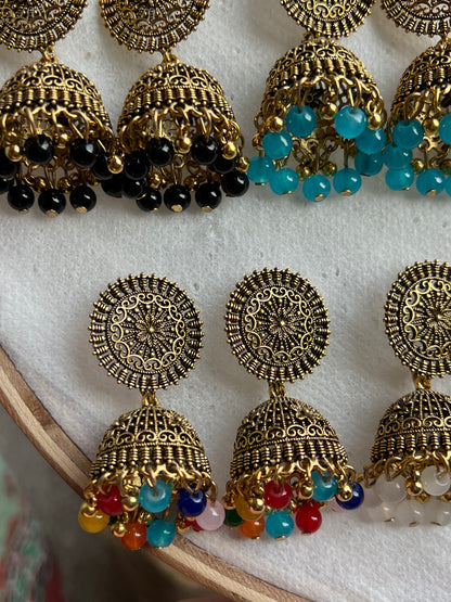Round Golden Jhumki