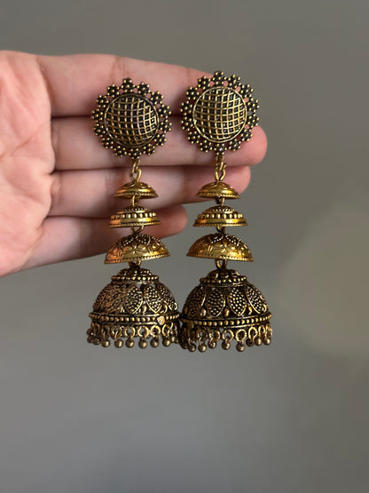Three tier Jhumki
