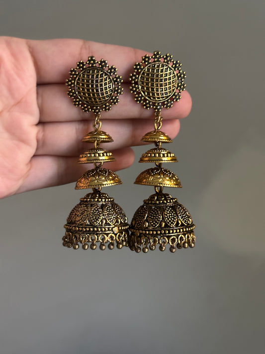 Three tier Jhumki