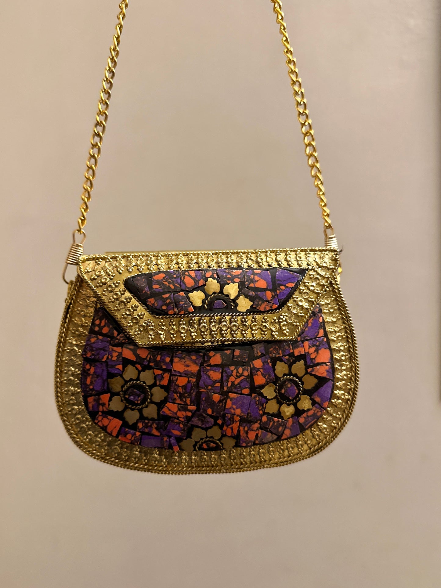 Medium Purple Metal Clutch