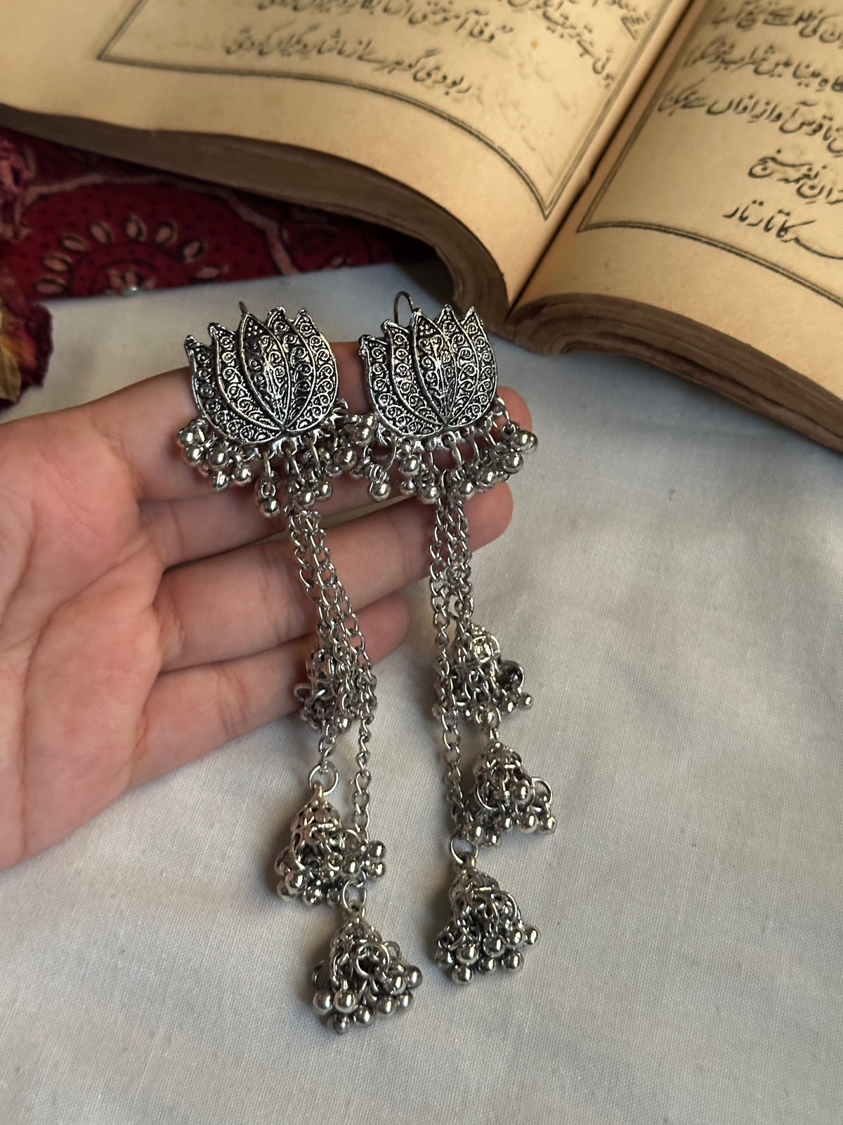 Lotus Jhumki Danglers