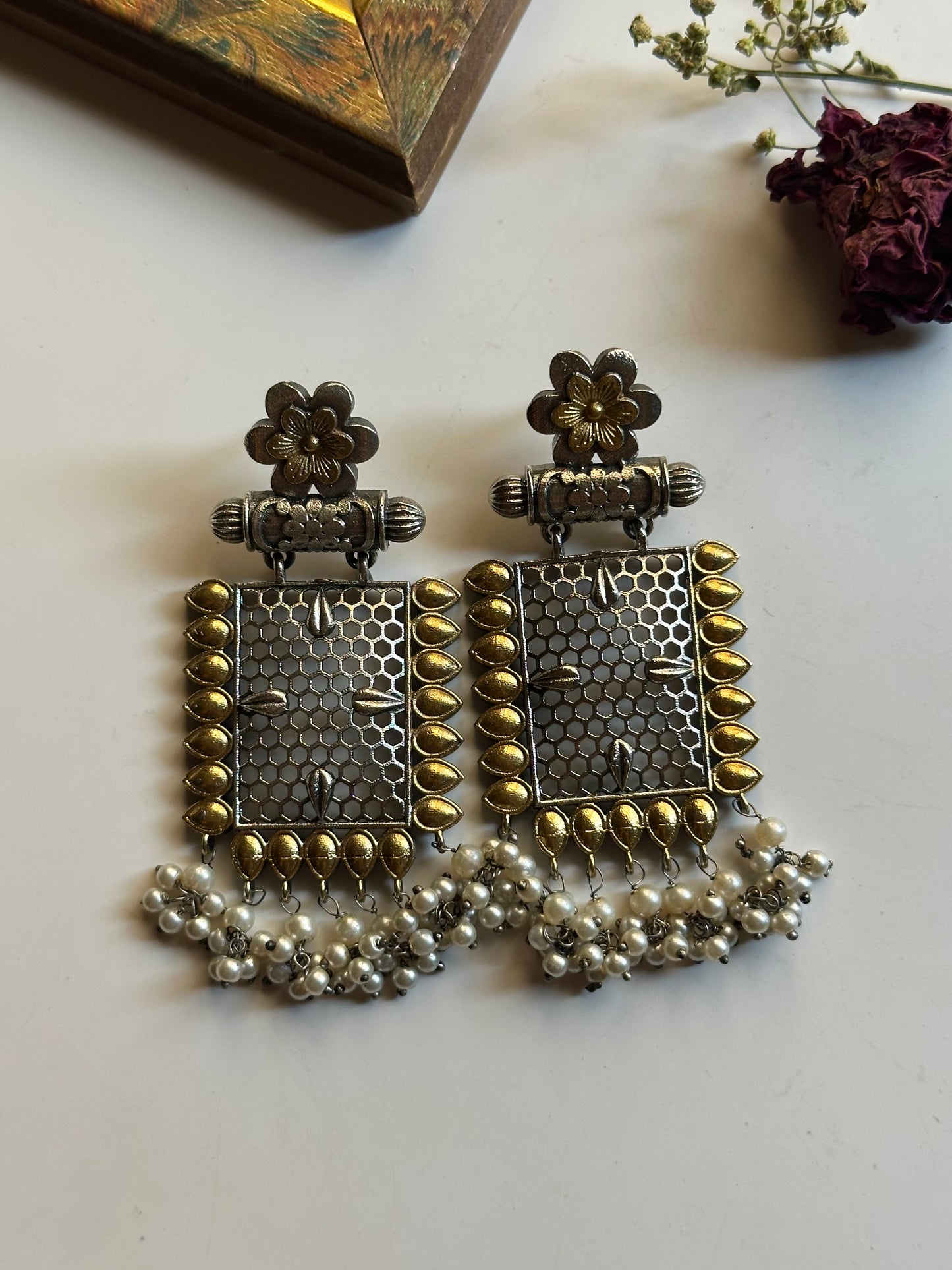 Fasana Dual Tone Earrings