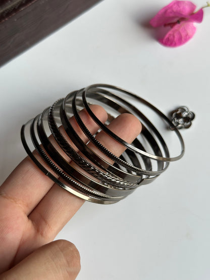 Charms Metal Bangles - Black
