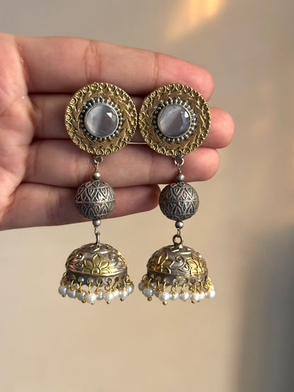 Round Dual Tone Jhumki