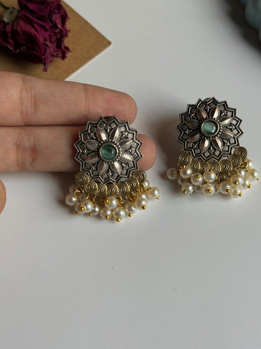 Dual Tone Phool Studs