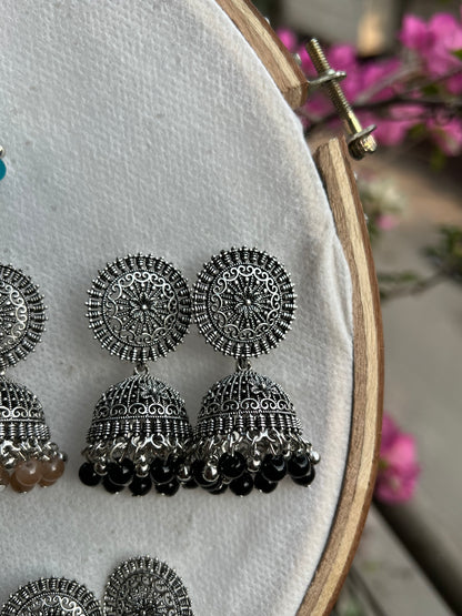 Silver Round Jhumki