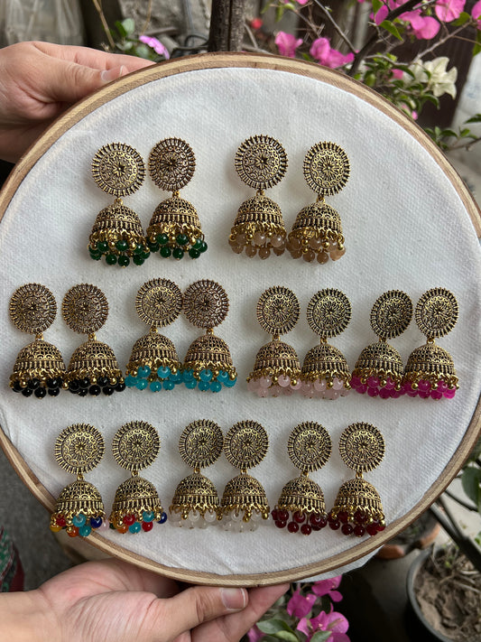 Round Golden Jhumki